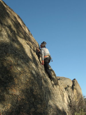 Fred climbing Ali's Climb