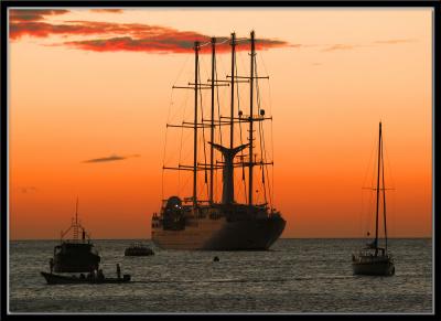 The Windstar At Sunset