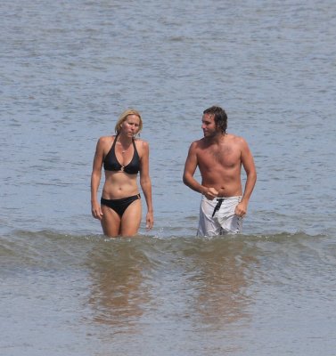 April and Leo at the beach in La Barra