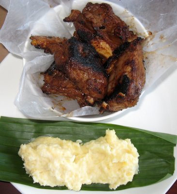 BBQ Pork Ribs with Mashed Potatoes