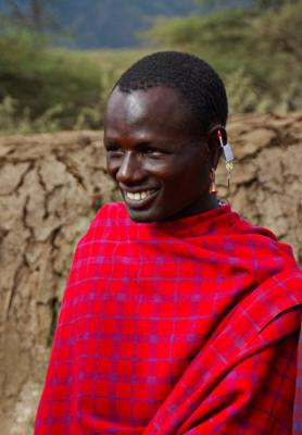 Masai warrior with traditional earrings