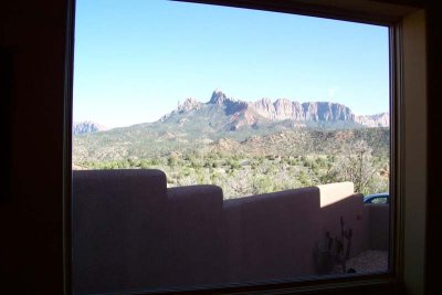 View of Eagle Crags to the south, from guest room