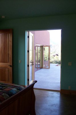 View of back patio (right of master bed)