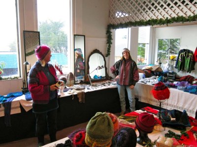 Visiting Mahlene's sweater shop