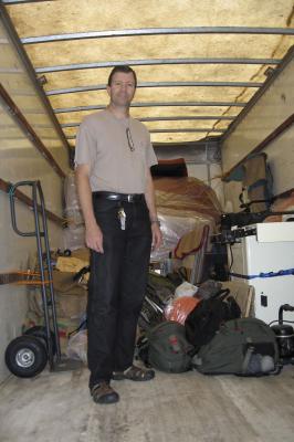 We loaded up the new couch, and some wood working equipment