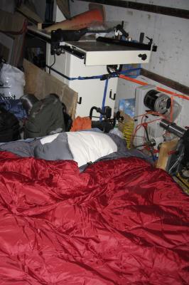 We slept in the back of the van, quite cozy!