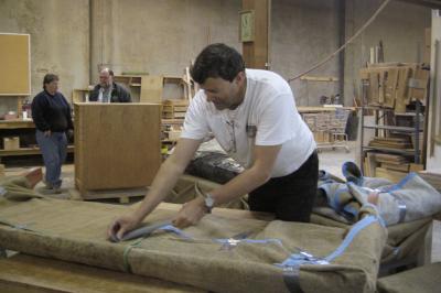 Wrapping the master bed footboard