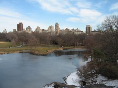 View over one of the lakes in Central Park