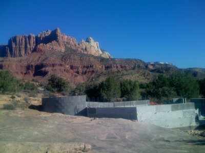 Our bedroom wall and outdoor shower area