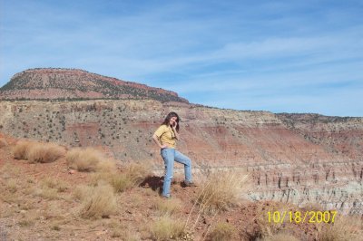 Chatting with the boss by cell, in the wilderness!