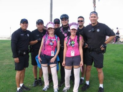 Posing with the San Jose cops
