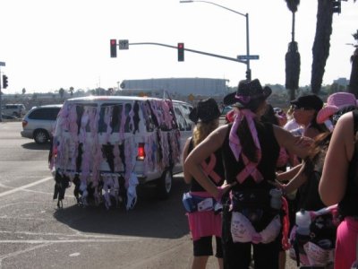 One of the vans that is available to help support the walkers