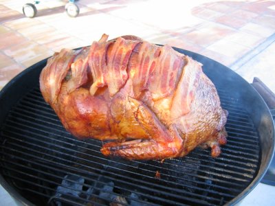 Smoking Turkey with Bacon!