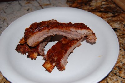 BBQ Pork Ribs on the Plate - Yummy!