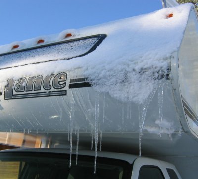 Ice on Camper near Mt Rushmore It was COLD