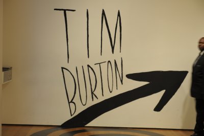 Tim Burton's exhibition was flagged No photography. The guard on the left jumped into my picture because he pretended that this also concerned the exhibition title. Then he put a No photography sign in front of this. 