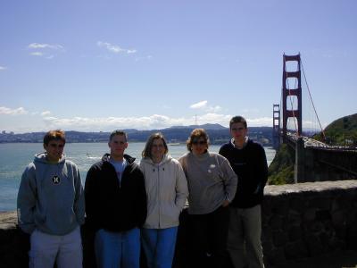 Group Pic Looking Back At Golden Gate Bridge