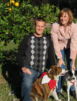 Christopher, Katherine and the dogs, Missy and Jack '07