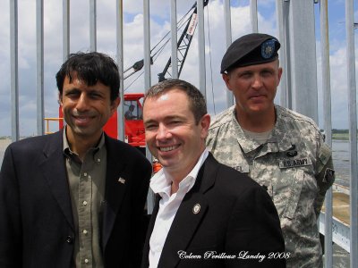 Louisiana Governor Jindal, Senate President Chaisson and U. S.  Army  Col. Starkel
