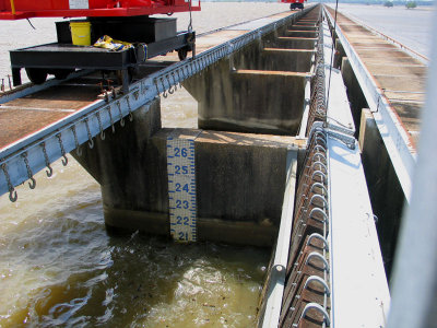 River Gauge on Spillway Structure - May 8, 2008 - 1:45 p.m.