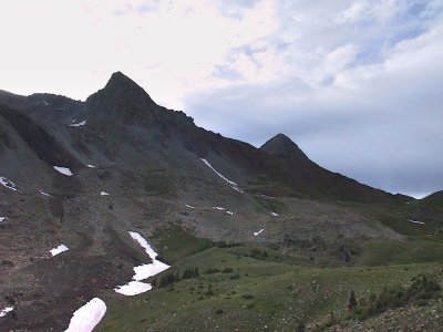 Iron Nipple on the Left,  Lindsey, on the Right; Climb Saddle Between