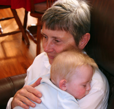 Collin & G'ma Relax After Thanksgiving Feast