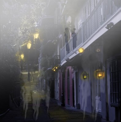 Foggy night in the French Quarter