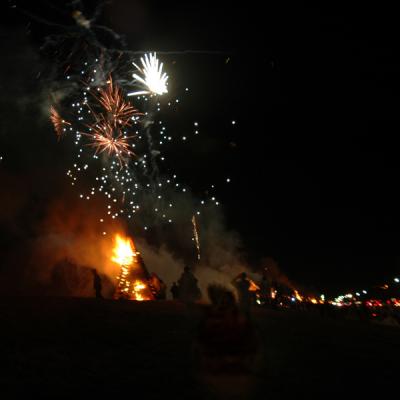 Fireworks, bonfires and a long line of cars