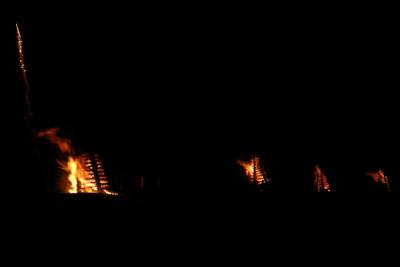 Bonfires on the levee