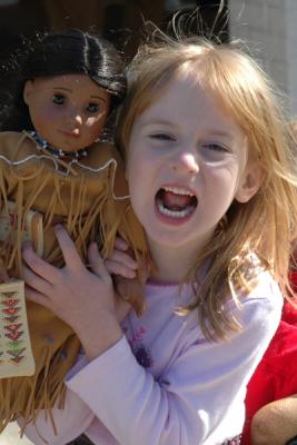 Alix with her new doll