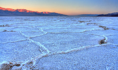 Sunrise  from salt flats ... on a windy day