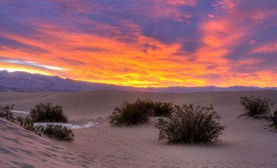 dune sunrise ,,, sky on fire.