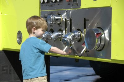 a boy and his firetruck