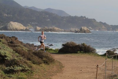 Andrea running Pt. Lobos