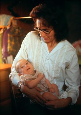 1973-Grandma May and Sean