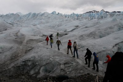 walking on Perito Moreno glacier