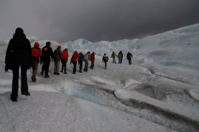 walking on Perito Moreno glacier