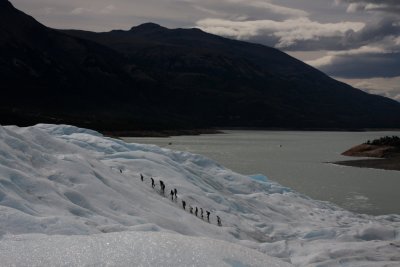 walking on Perito Moreno glacier
