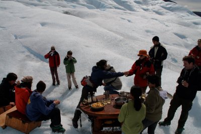 whisky with glacier ice cubes to warm you up!