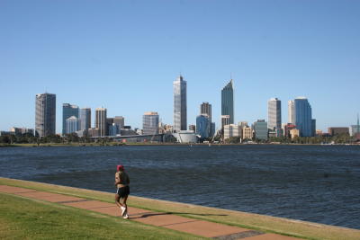 Perth downtown from South Perth