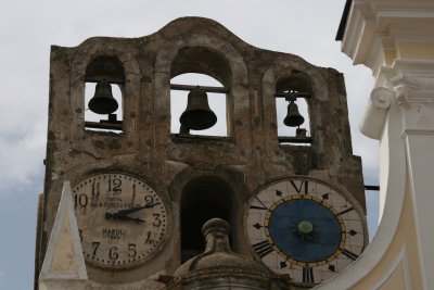 bell tower of church in Anacapri, the second town of Capri