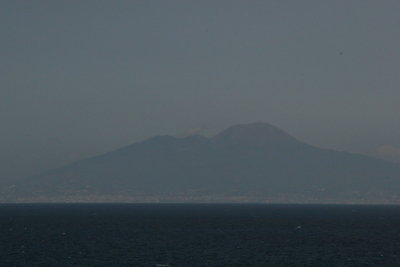 you can see Vesuvius on the mainland