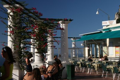 funicular arrives at the belvedere of Capri