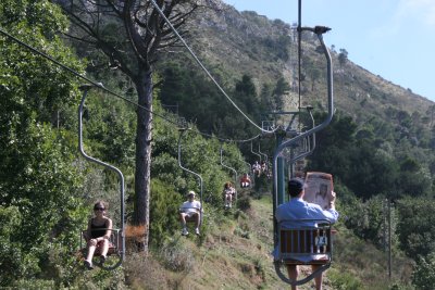 chairlift up to Mount Solaro (589 m)
