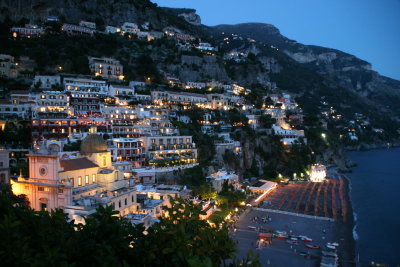 view onto Positano from hotel