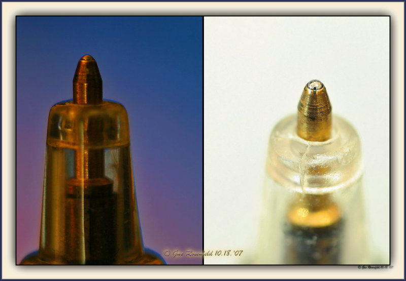 Cheap Ball-Point Pen, Sigma 180mm Macro & Light ~ Flash & Back-light - Flash Only With Bright Over-Head