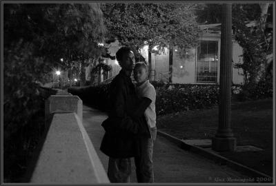 Couple At The Wall B&W