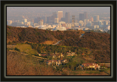 The Getty In The Middle - A Pre-Sunset Smokey Amber Light