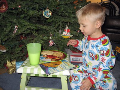 Simon leaves goodies for Santa