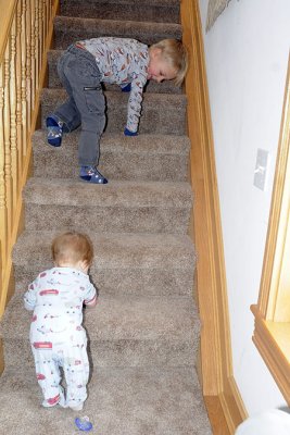 Simon dashes upstairs to get dressed